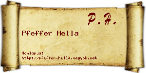 Pfeffer Hella névjegykártya